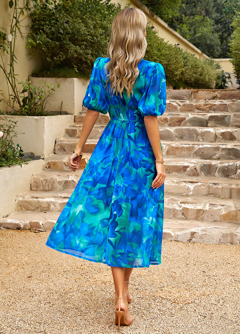 ROBE DÉCONTRACTÉE IMPRIMÉE EN CHIFFON