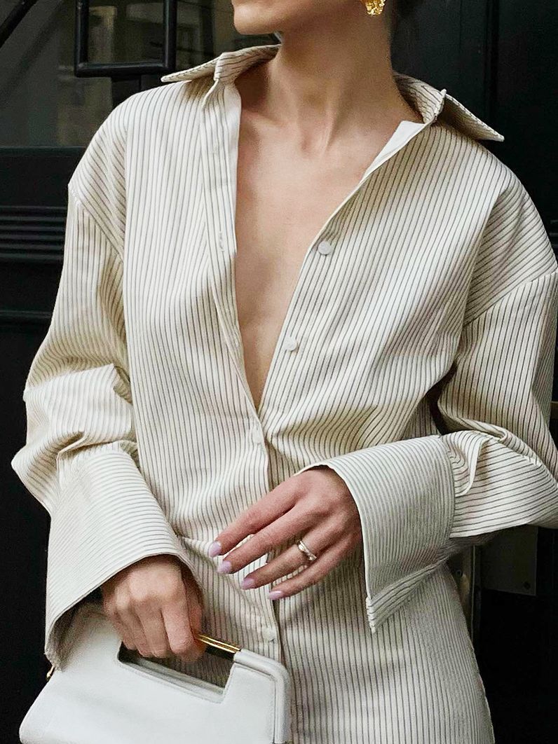 CHEMISE LONGUE RAYÉE