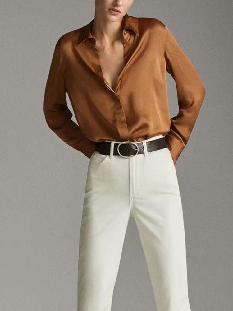 CHEMISE FLUIDE MARRON