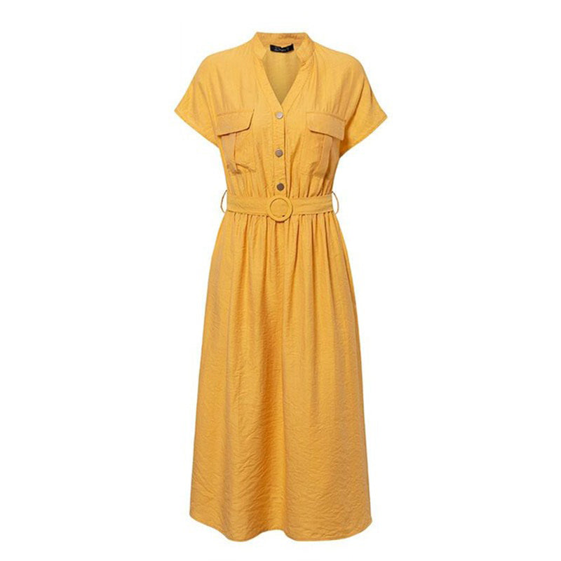 ROBE DÉCONTRACTÉE MI-LONGUE AVEC CEINTURE