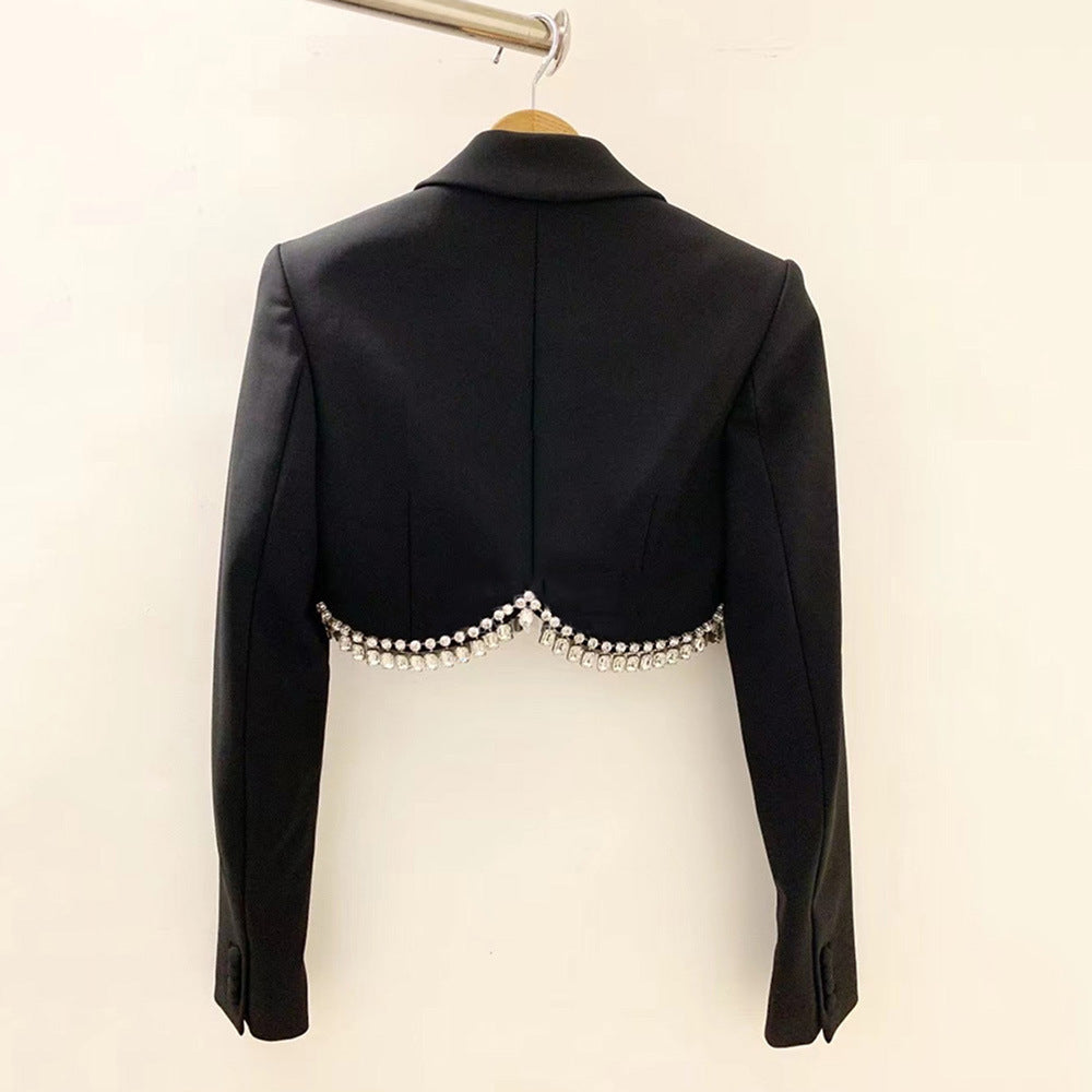 ENSEMBLE VESTE&JUPE DÉTAILS CRISTAUX