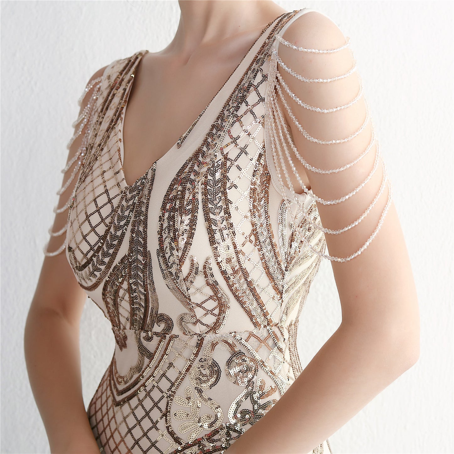 ROBE DE SOIRÉE QUEUE DE POISSON À SEQUINS