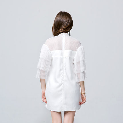 ROBE MINI AMPLE À VOLANTS