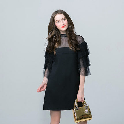 ROBE MINI AMPLE À VOLANTS