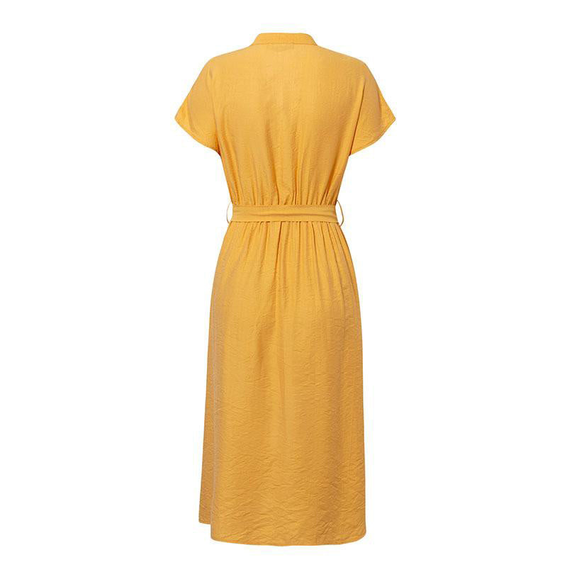 ROBE DÉCONTRACTÉE MI-LONGUE AVEC CEINTURE