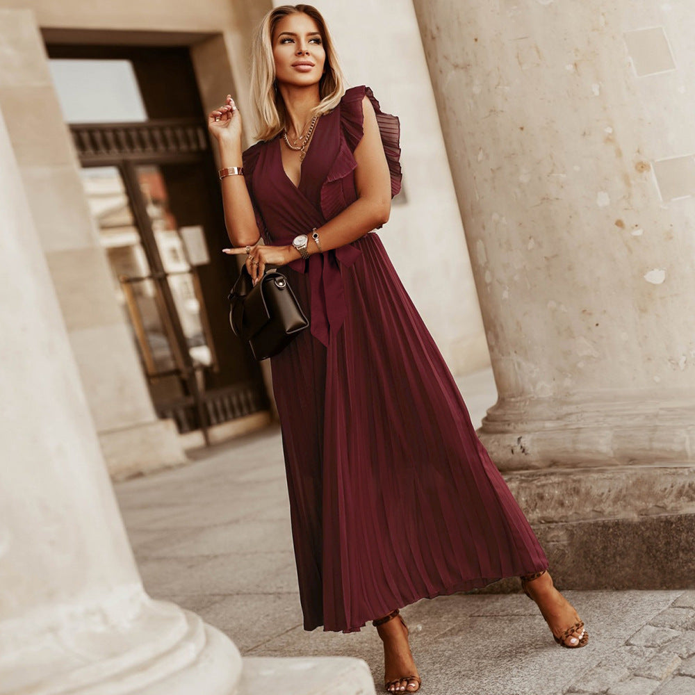 ROBE D'ÉTÉ LONGUE PLISSÉE MOUSSELINE