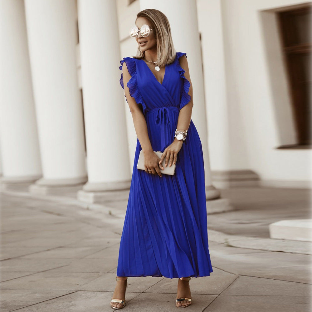 ROBE D'ÉTÉ LONGUE PLISSÉE MOUSSELINE
