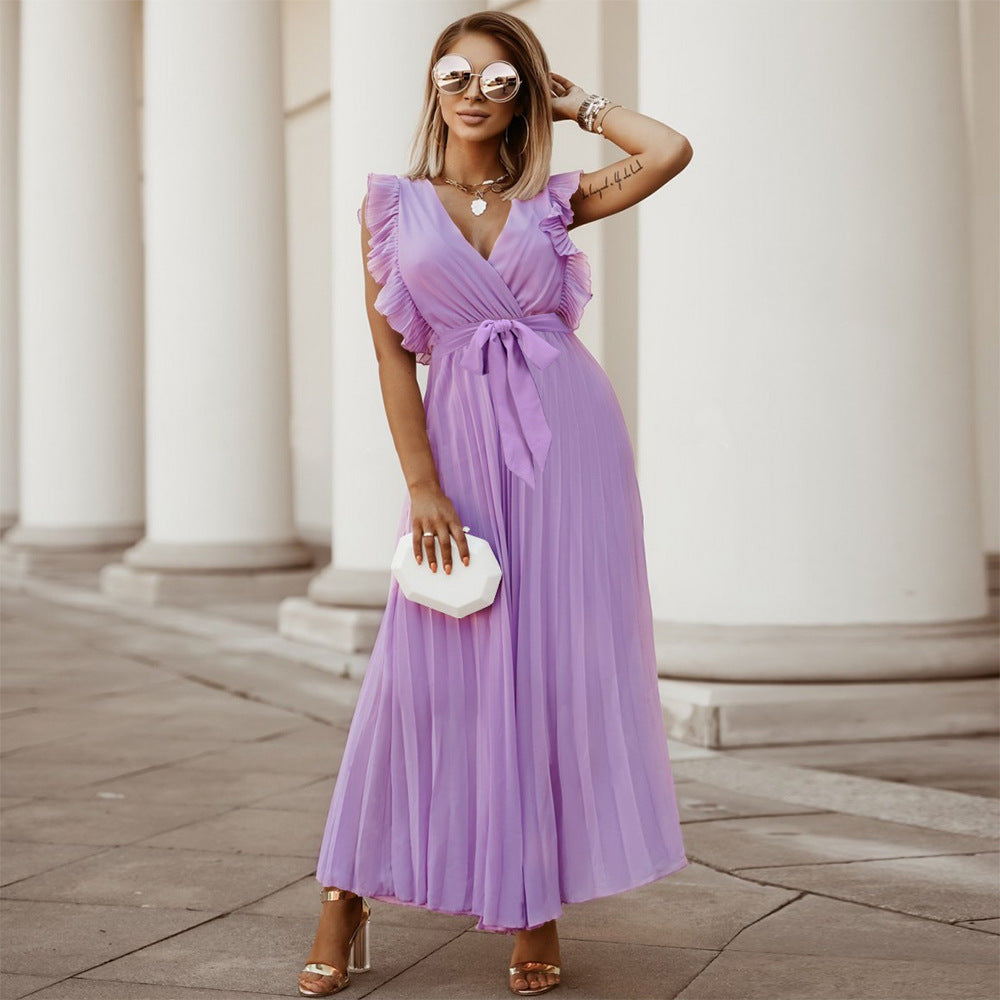 ROBE D'ÉTÉ LONGUE PLISSÉE MOUSSELINE