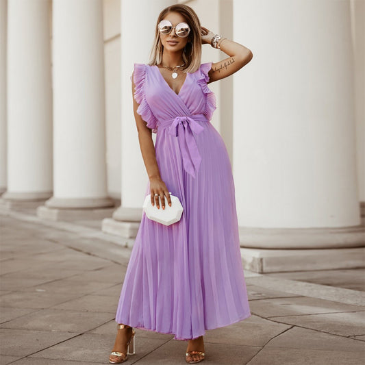 ROBE D'ÉTÉ LONGUE PLISSÉE MOUSSELINE