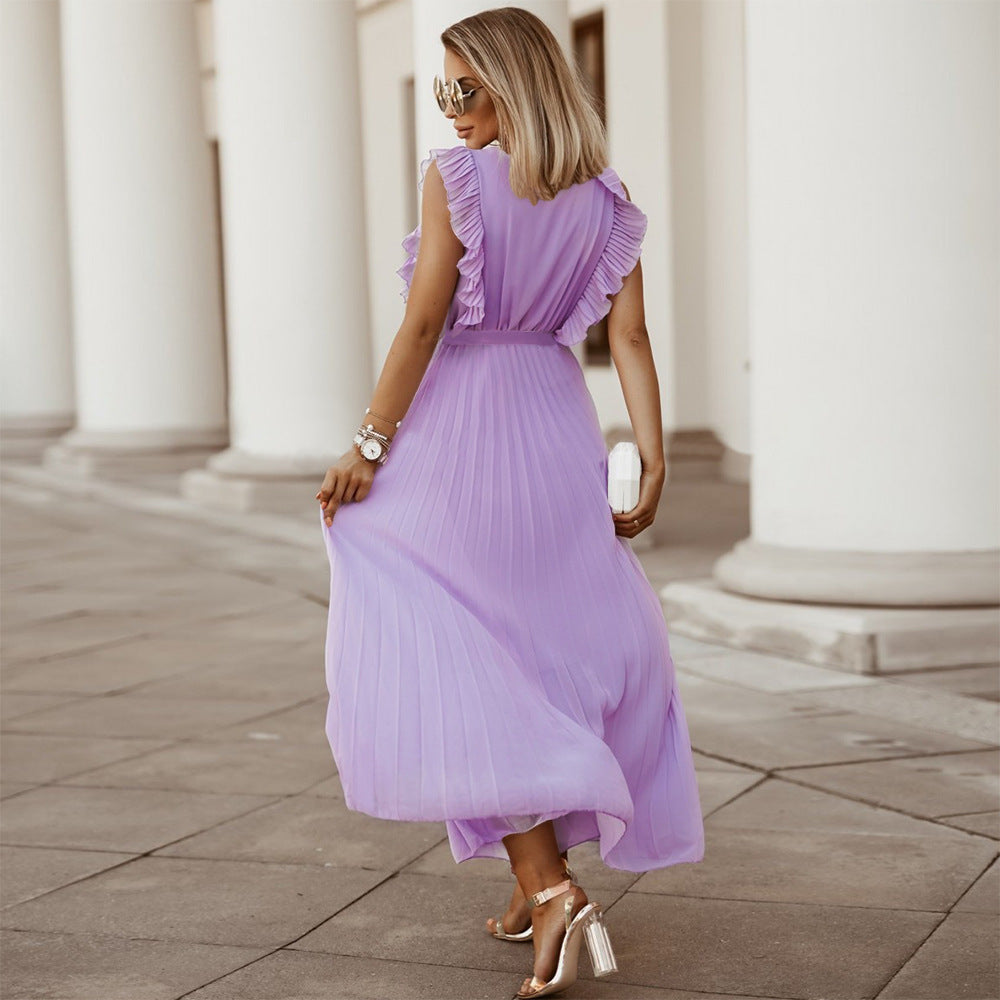 ROBE D'ÉTÉ LONGUE PLISSÉE MOUSSELINE
