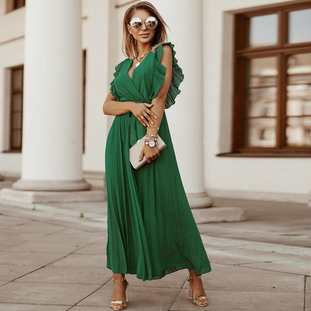 ROBE D'ÉTÉ LONGUE PLISSÉE MOUSSELINE