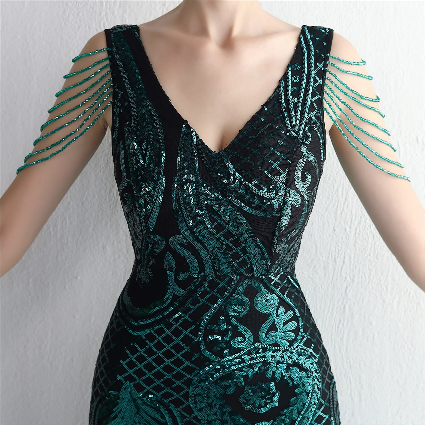 ROBE DE SOIRÉE QUEUE DE POISSON À SEQUINS