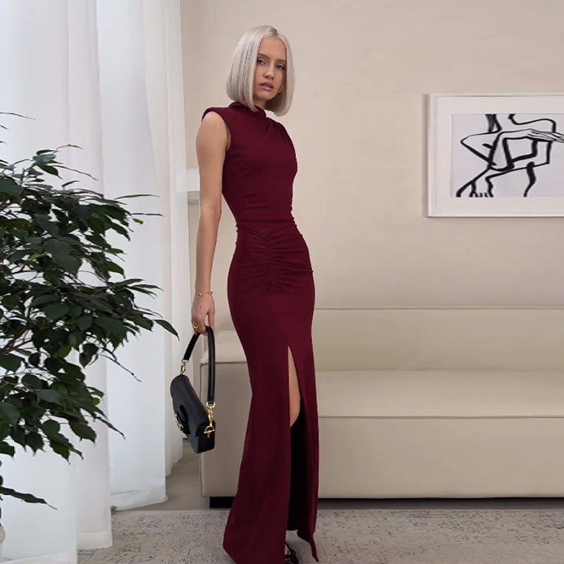 ROBE LONGUE FENDU PLISSÉE