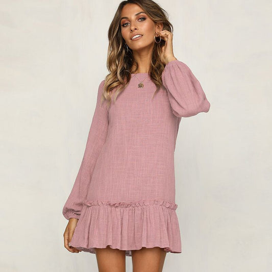 ROBE DÉCONTRACTÉE COURTE À MANCHES LONGUES