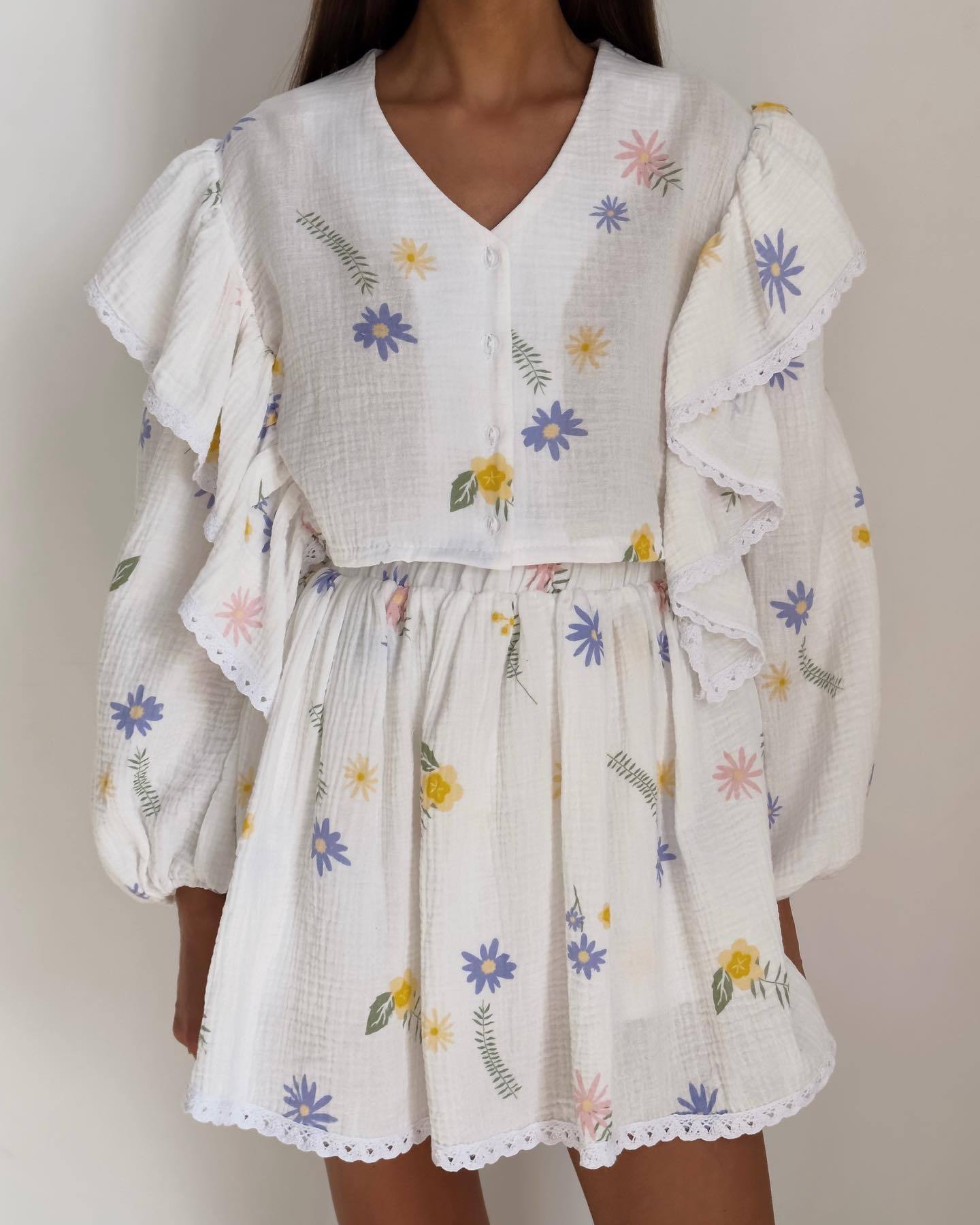 ENSEMBLE TOP&JUPE IMPRIMÉ