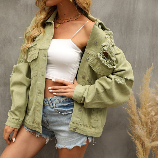 VESTE EN JEAN DÉCHIRÉE