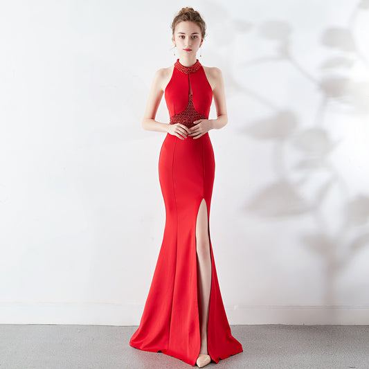 ROBE DE SOIRÉE SIRÈNE À PERLES