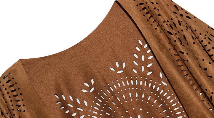 PONCHO À FRANGES EN DAIM