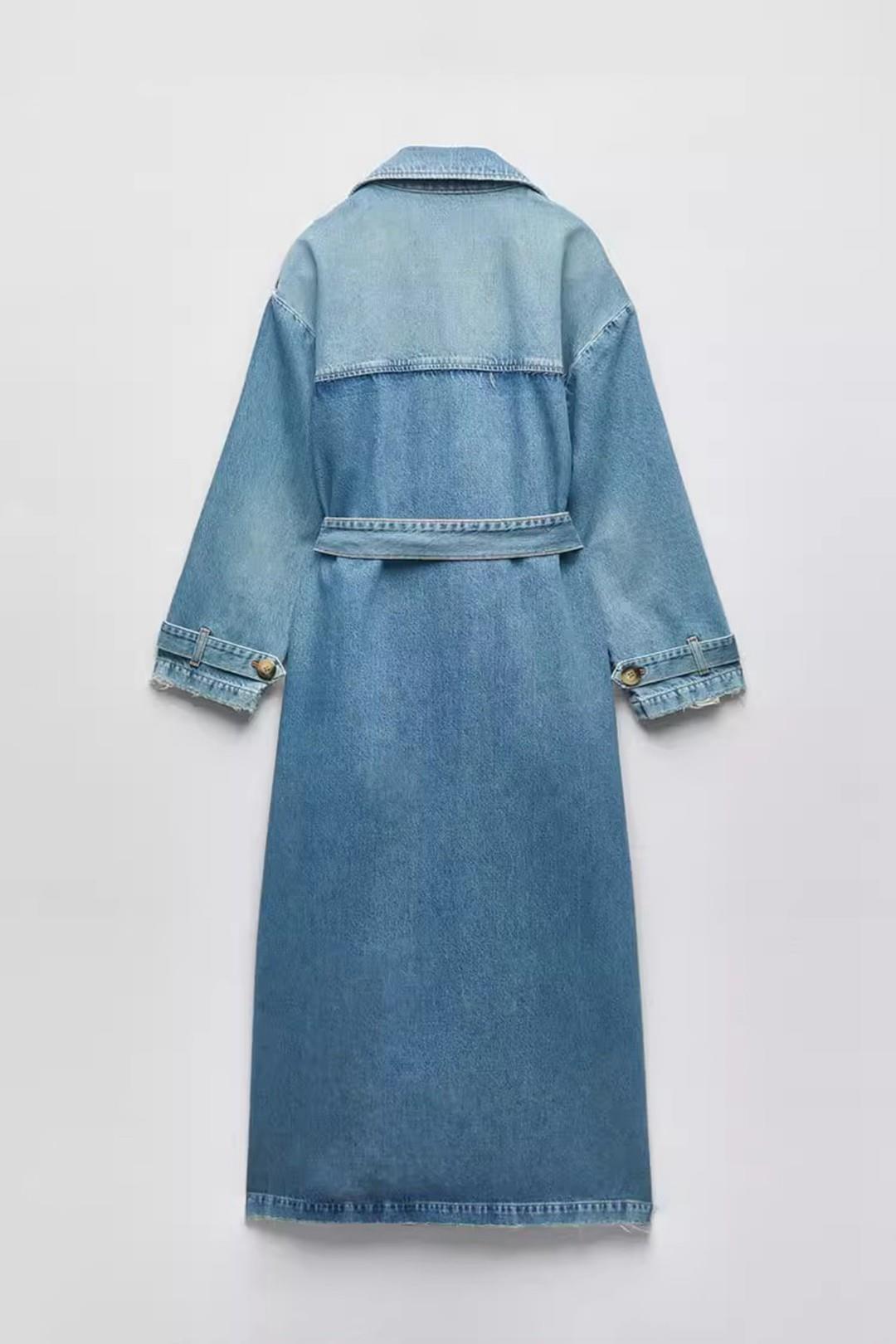 TRENCH COAT LONG EN DENIM