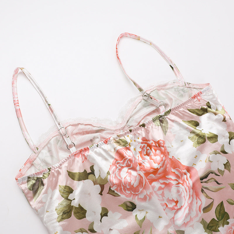 ROBE BUSTIER LONGUE IMPRIMÉE FLORAL