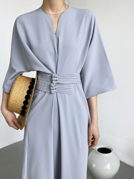 ROBE DÉCONTRACTÉE LONGUE CEINTURE INTÉGRÉE
