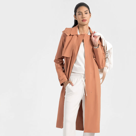TRENCH LONG IMPERMÉABLE À CAPUCHE