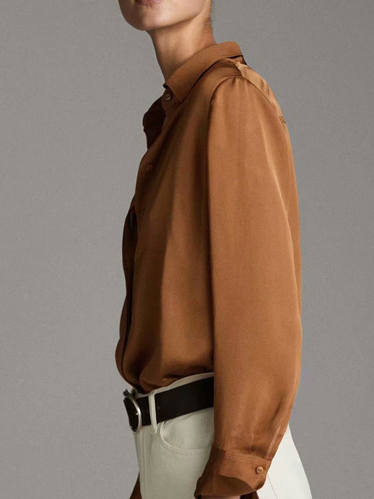 CHEMISE FLUIDE MARRON
