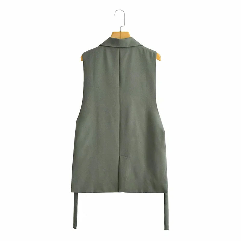 GILET DE COSTUME FENDU CEINTURE INTÉGRÉE