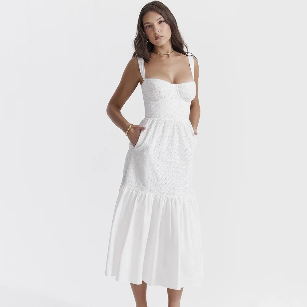 ROBE D'ÉTÉ MI-LONGUE EN COTON&LIN