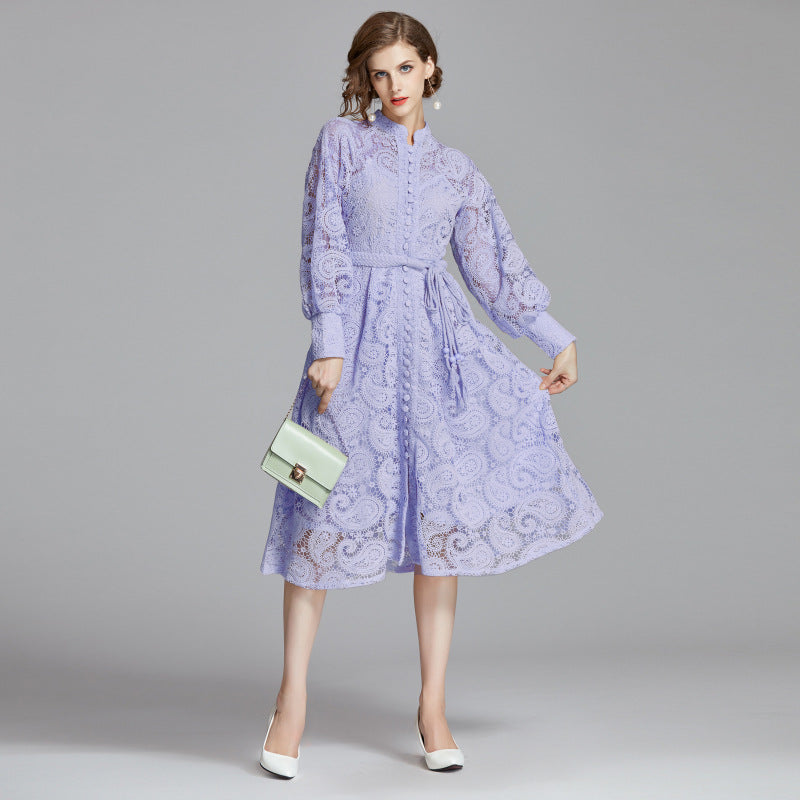 ROBE MI-LONGUE EN DENTELLE