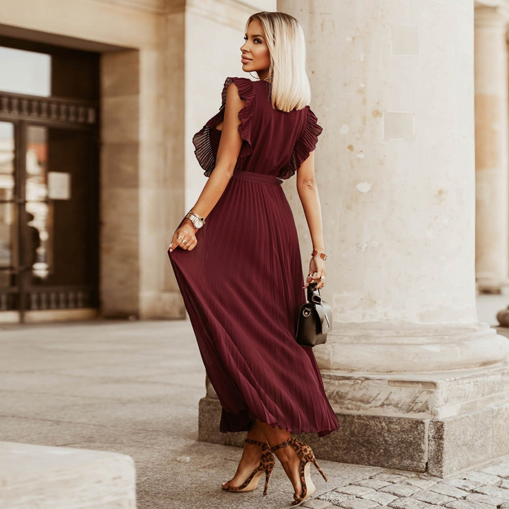 ROBE D'ÉTÉ LONGUE PLISSÉE MOUSSELINE