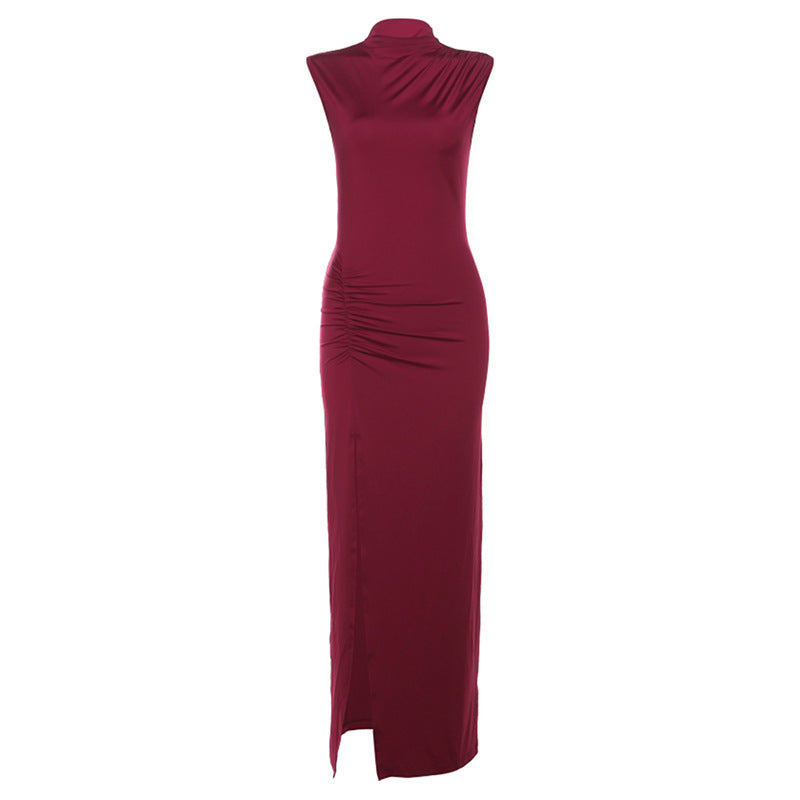 ROBE LONGUE FENDU PLISSÉE
