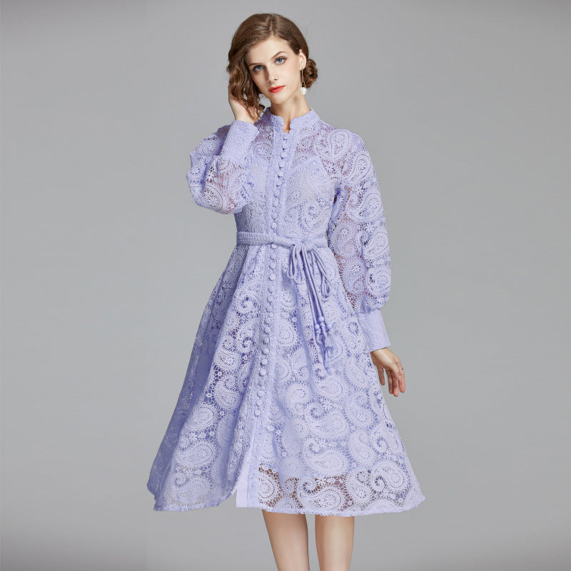 ROBE MI-LONGUE EN DENTELLE
