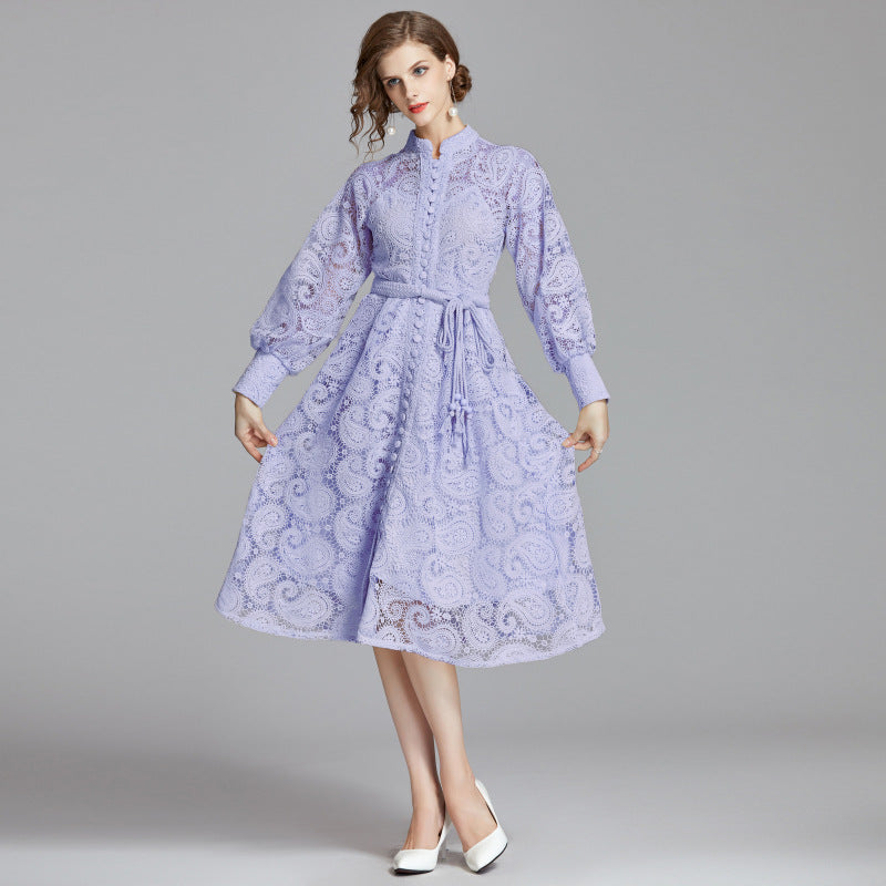 ROBE MI-LONGUE EN DENTELLE