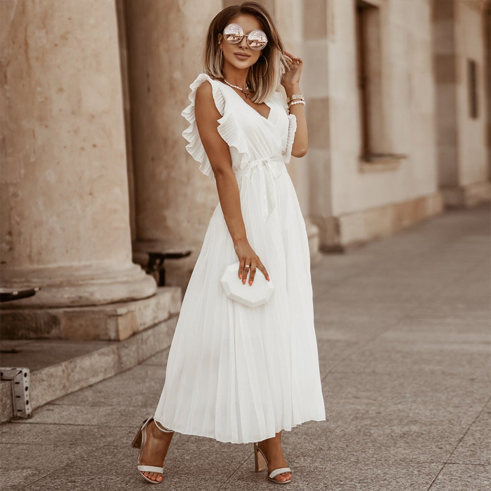 ROBE D'ÉTÉ LONGUE PLISSÉE MOUSSELINE