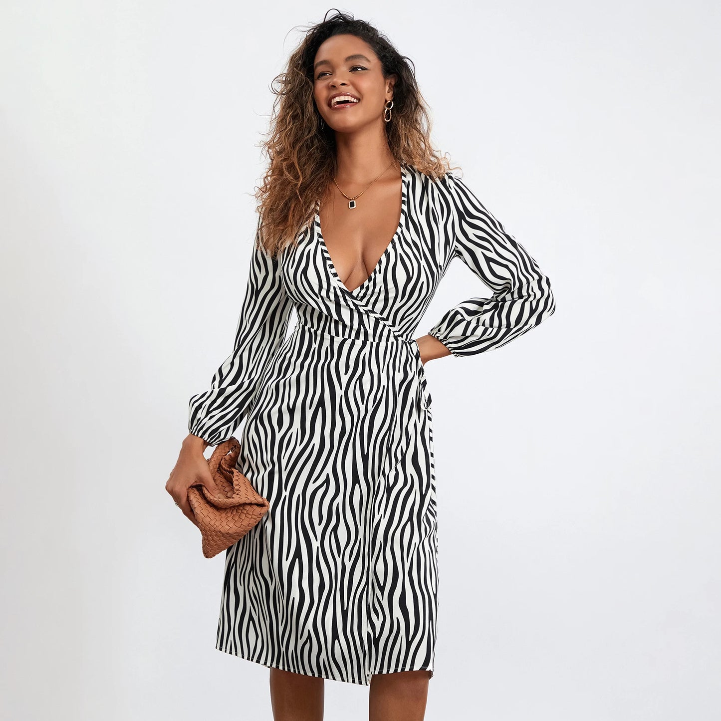 ROBE PORTEFEUILLE MOTIF ZÈBRE
