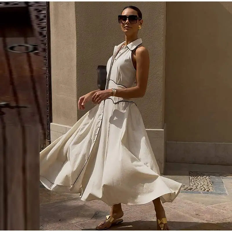 ROBE CHEMISE EN COTON&LIN