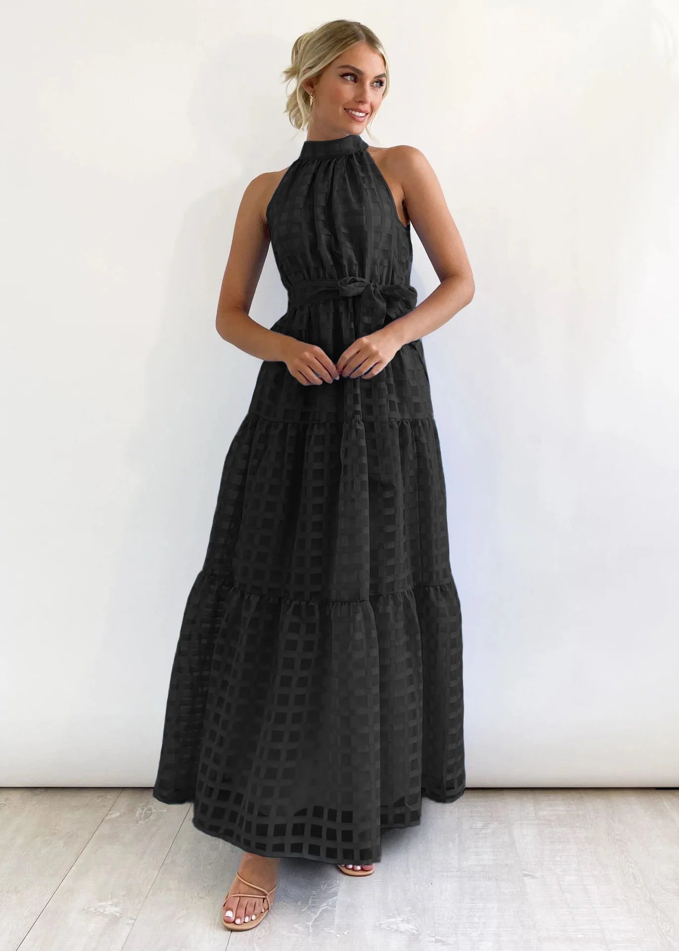 ROBE D'ÉTÉ BOHÈME MOTIF CARREAUX