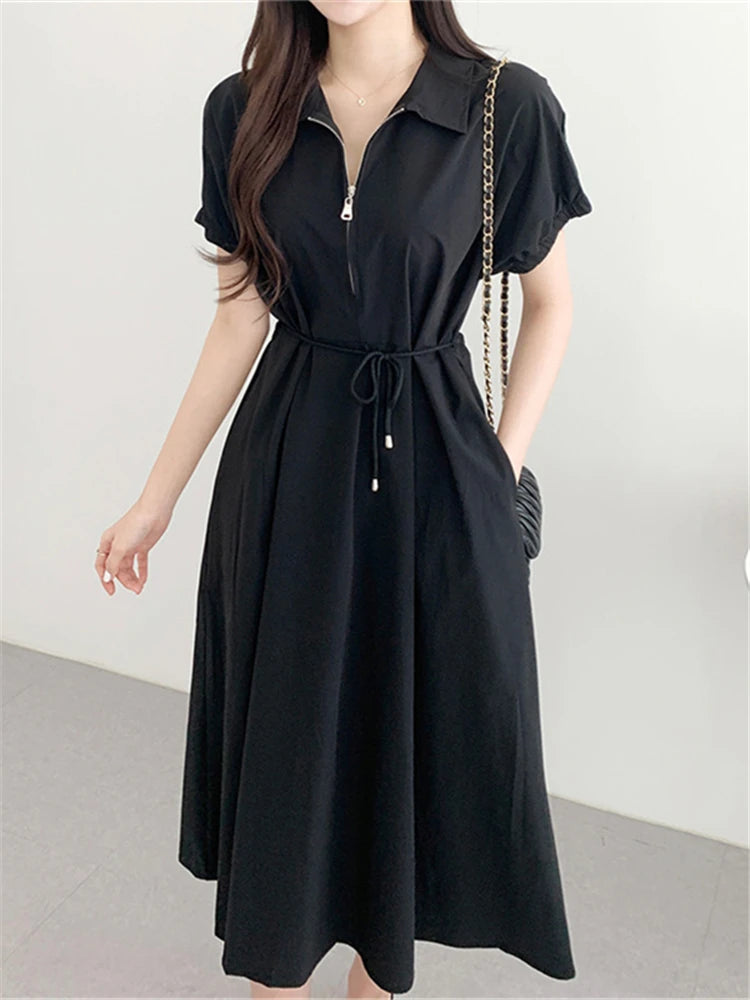 ROBE BOHÈME MI-LONGUE À LACET