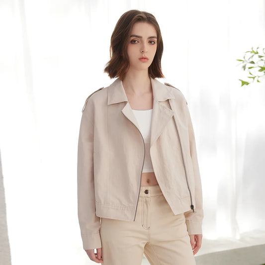 VESTE EN COTON&LIN MANCHES LONGUES