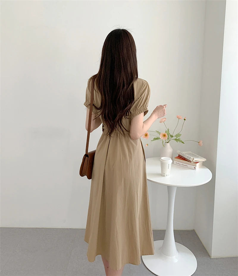 ROBE BOHÈME MI-LONGUE À LACET