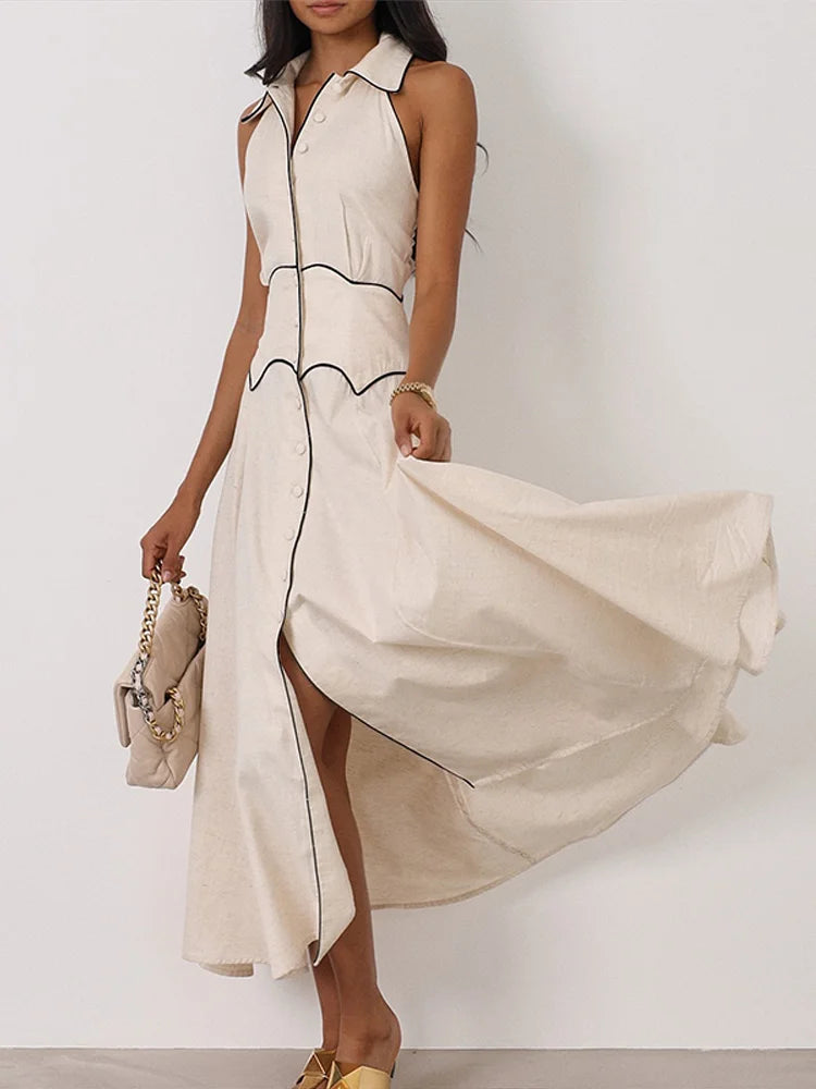 ROBE CHEMISE EN COTON&LIN
