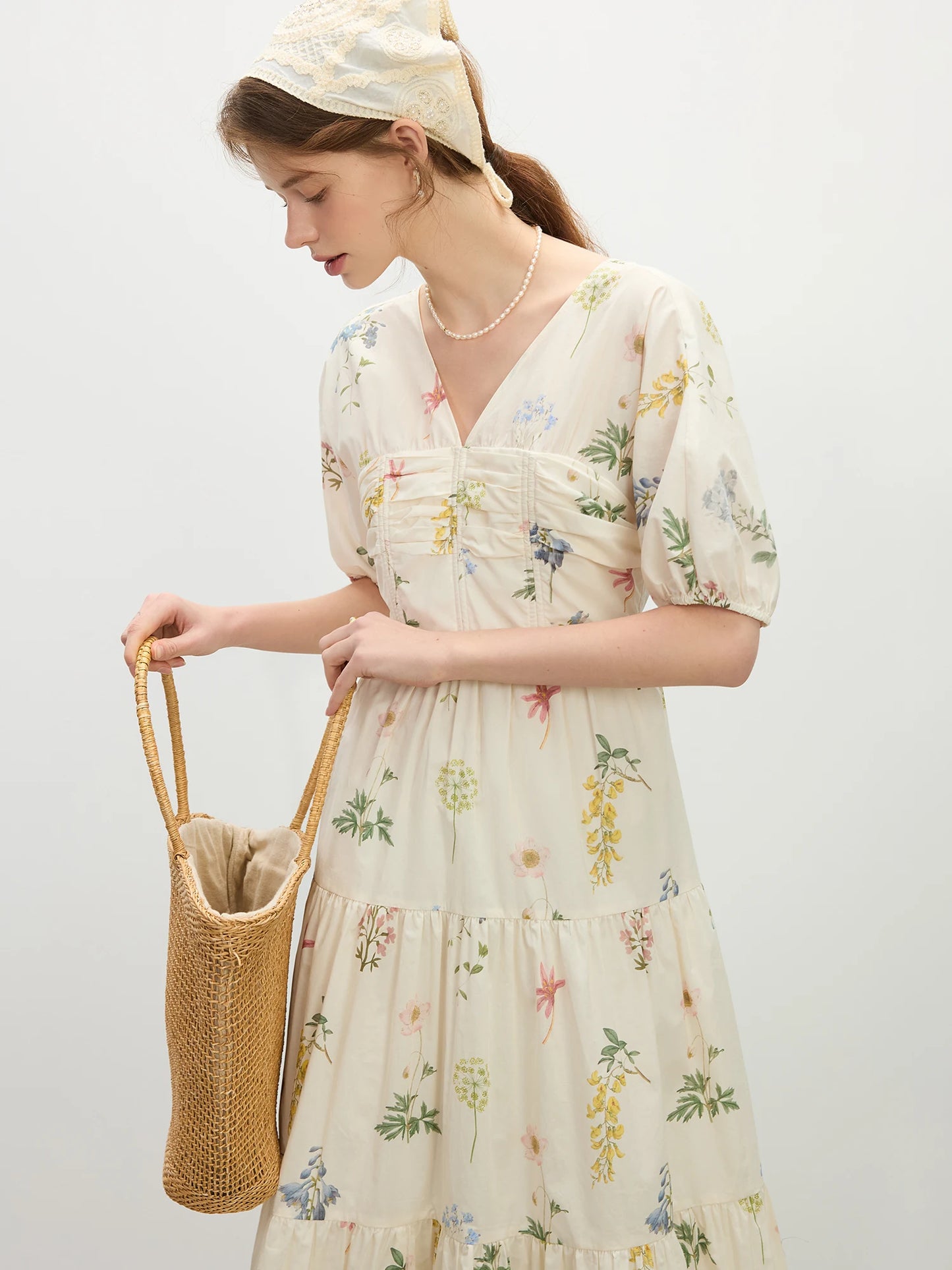 ROBE BOHEME FLORAL EN COTON