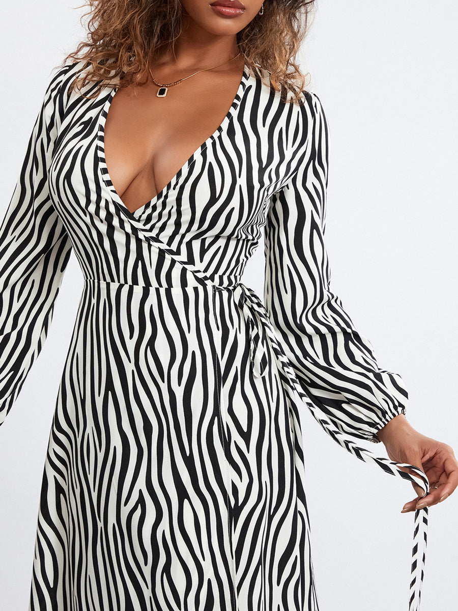 ROBE PORTEFEUILLE MOTIF ZÈBRE
