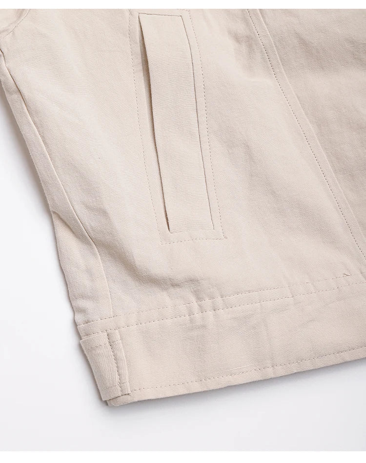 VESTE EN COTON&LIN MANCHES LONGUES