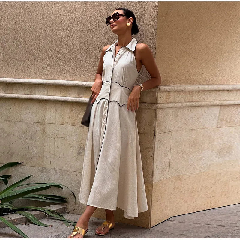 ROBE CHEMISE EN COTON&LIN