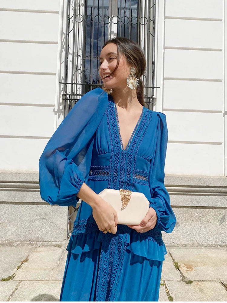ROBE LONGUE BOHÈME À VOLANT