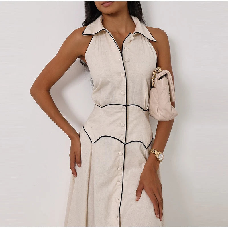 ROBE CHEMISE EN COTON&LIN