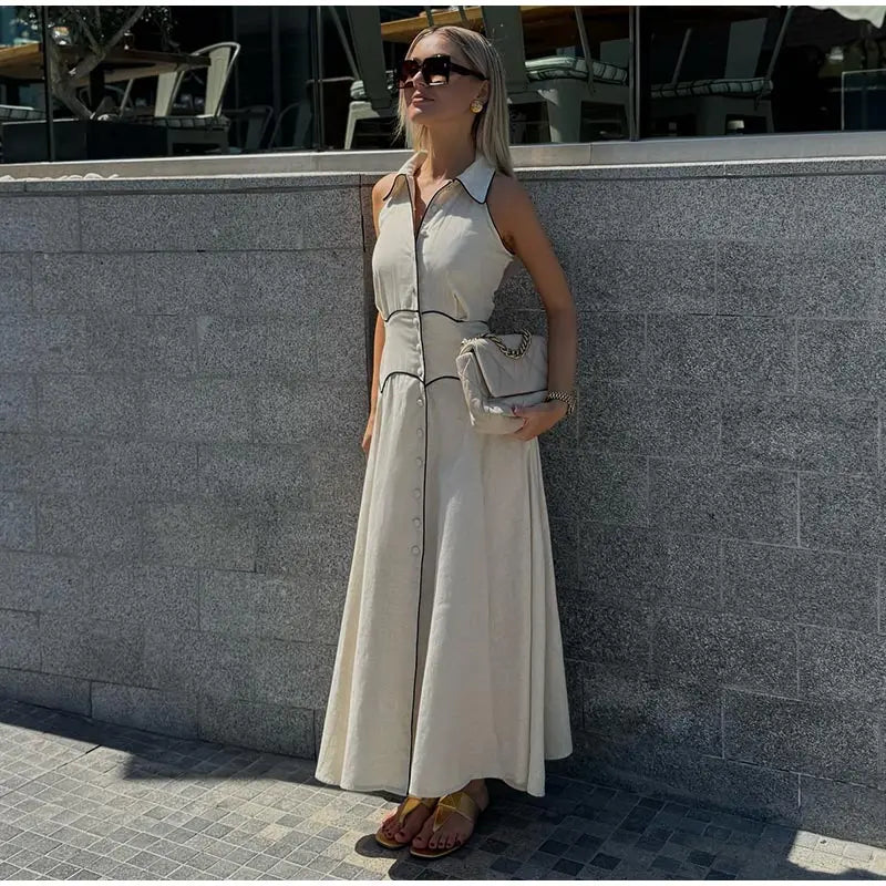 ROBE CHEMISE EN COTON&LIN