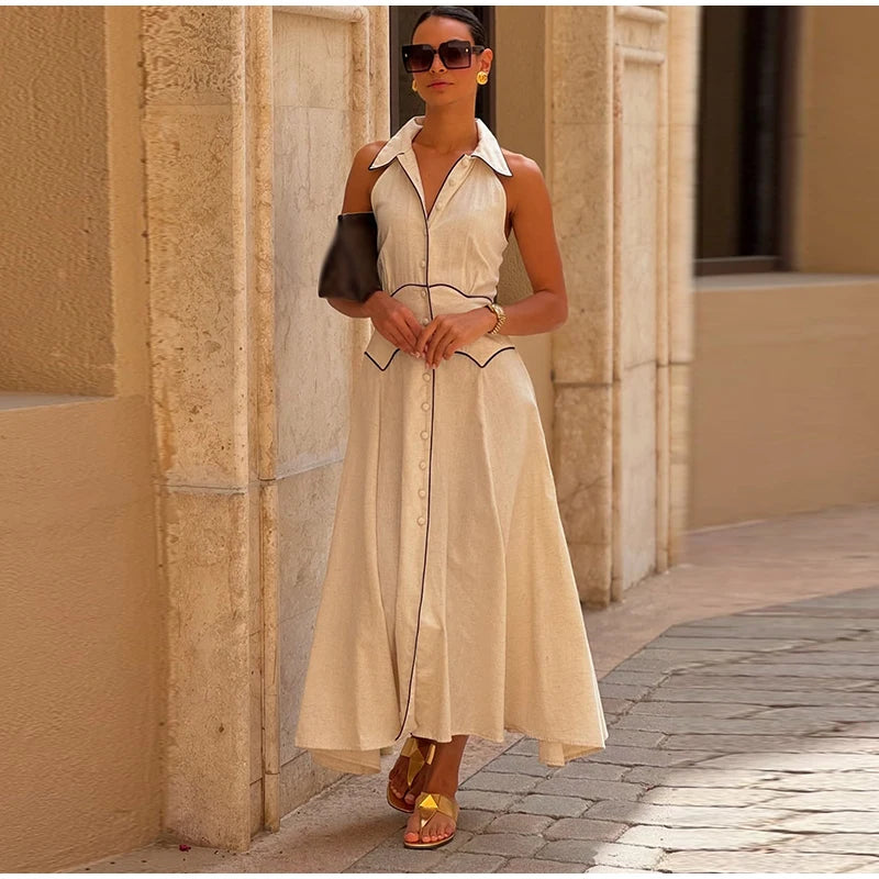 ROBE CHEMISE EN COTON&LIN